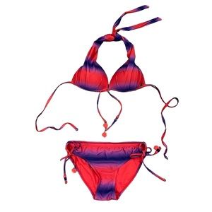La Vie en Rose Aqua Bikini Set Swim Suit, Red and Purple